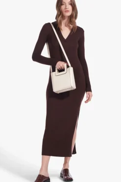 STAUD - MINI SHIRLEY LEATHER BAG CREAM