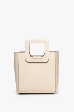 STAUD - MINI SHIRLEY LEATHER BAG CREAM