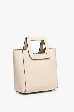 STAUD - MINI SHIRLEY LEATHER BAG CREAM