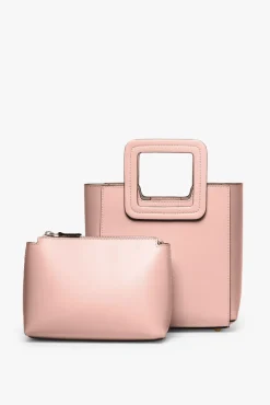 STAUD - MINI SHIRLEY LEATHER BAG DARK BLUSH