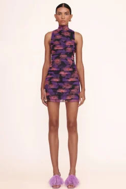 STAUD - MINI SPIRAL DRESS QUARTZ ACID FLORAL