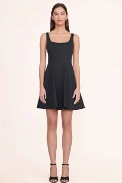 STAUD - MINI WELLS DRESS BLACK