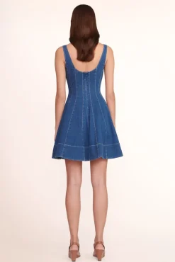 STAUD - MINI WELLS DRESS MEDIUM WASH