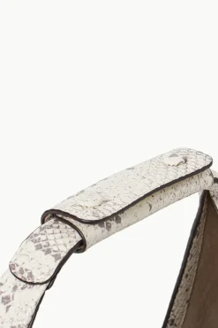 STAUD - MOON BAG SNAKE EMBOSSED BLEACHED