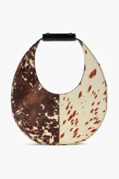 STAUD - MOON SPLIT TOTE BAG MIXED HAIRCALF