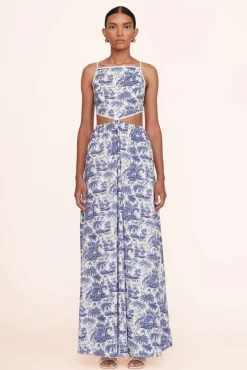 STAUD - MYLA DRESS BLUE TOILE