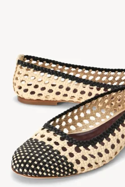 STAUD - NELL CROCHET BALLERINA CREAM BLACK