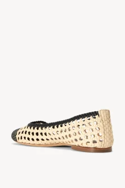 STAUD - NELL CROCHET BALLERINA CREAM BLACK