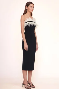 STAUD - NELLIE DRESS BLACK/IVORY BLACK IVORY