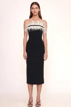 STAUD - NELLIE DRESS BLACK/IVORY BLACK IVORY