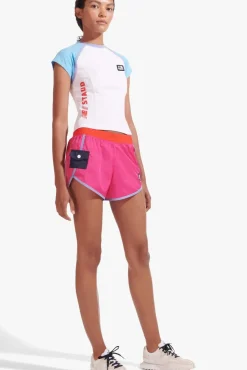 STAUD - NYLON RUN SHORT FUCHSIA