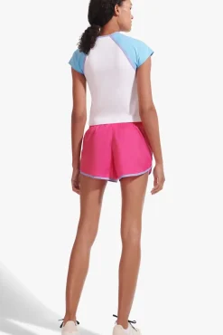 STAUD - NYLON RUN SHORT FUCHSIA