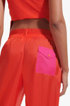 STAUD - NYLON TRACK PANT FIERY RED