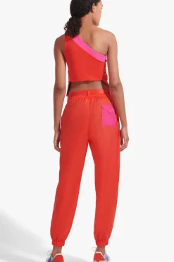 STAUD - NYLON TRACK PANT FIERY RED