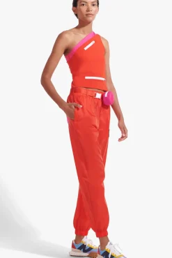 STAUD - NYLON TRACK PANT FIERY RED