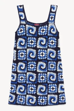STAUD - PSYCHEDELIC DRESS ACID COBALT
