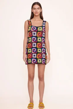 STAUD - PSYCHEDELIC DRESS ACID RAINBOW
