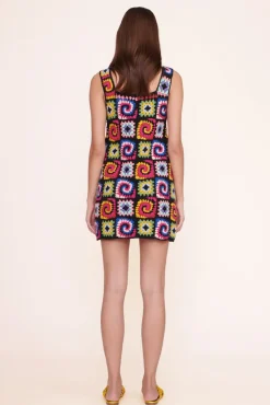 STAUD - PSYCHEDELIC DRESS ACID RAINBOW