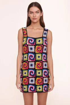 STAUD - PSYCHEDELIC DRESS ACID RAINBOW