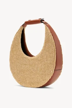 STAUD - RAFFIA MOON BAG NATURAL TAN