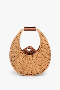 STAUD - RATTAN MOON BAG NATURAL