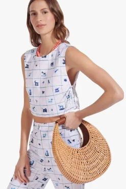 STAUD - RATTAN MOON BAG NATURAL