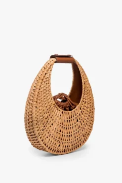 STAUD - RATTAN MOON BAG NATURAL