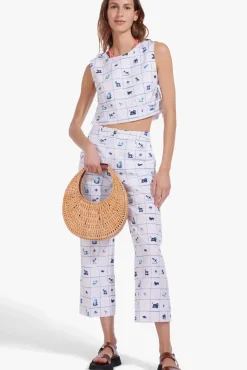 STAUD - RATTAN MOON BAG NATURAL