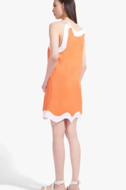 STAUD - RENATA DRESS TANGERINE WHITE