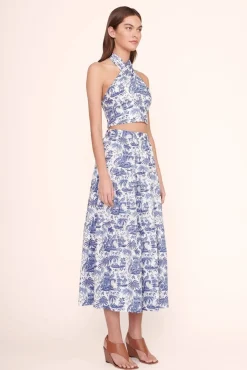 STAUD - SEA SKIRT BLUE TOILE
