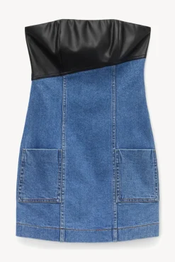 STAUD - SERENITY DRESS MEDIUM WASH/BLACK MEDIUM WASH/BLACK