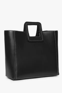 STAUD - SHIRLEY LEATHER BAG BLACK