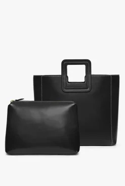 STAUD - SHIRLEY LEATHER BAG BLACK
