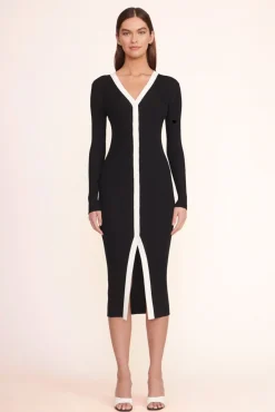STAUD - SHOKO SWEATER BLACK BLACK WHITE