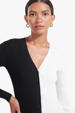 STAUD - SHOKO SWEATER BLACK WHITE