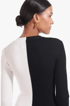 STAUD - SHOKO SWEATER BLACK WHITE