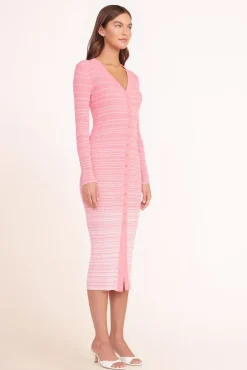 STAUD - SHOKO SWEATER CORAL PINK WHITE
