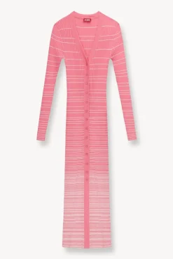 STAUD - SHOKO SWEATER CORAL PINK WHITE