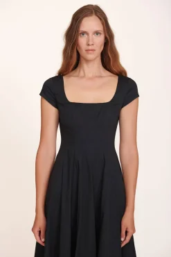 STAUD - SHORT SLEEVE WELLS DRESS BLACK