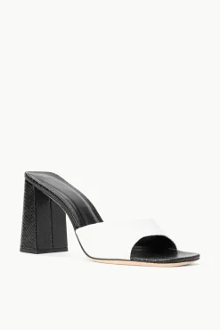 STAUD - SLOANE HEEL SNAKE EMBOSSED BLACK WHITE