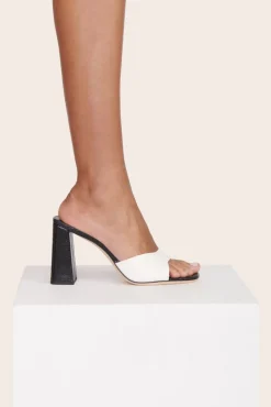 STAUD - SLOANE HEEL SNAKE EMBOSSED BLACK WHITE