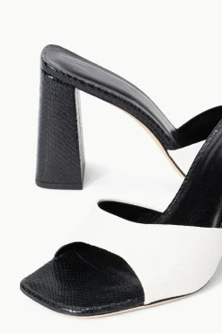 STAUD - SLOANE HEEL SNAKE EMBOSSED BLACK WHITE