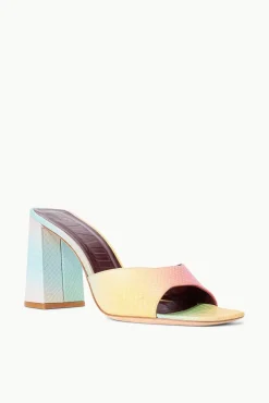 STAUD - SLOANE HEEL SNAKE EMBOSSED MULTI AURA