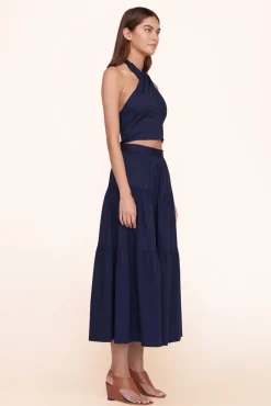 STAUD - SMOCKED KAI TOP NAVY