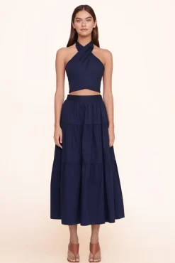 STAUD - SMOCKED KAI TOP NAVY