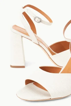 STAUD Bridal Accessories- SOLANGE HEEL GROSGRAIN WHITE