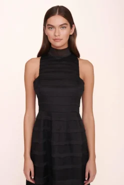 STAUD - SPIRAL DRESS BLACK