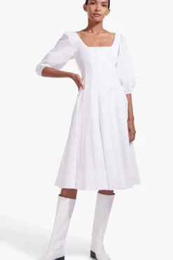 STAUD - SWELLS DRESS WHITE
