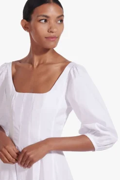 STAUD - SWELLS DRESS WHITE