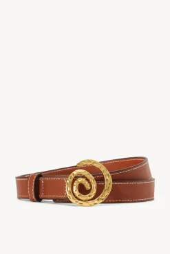 STAUD - SWIRL BUCKLE BELT TAN